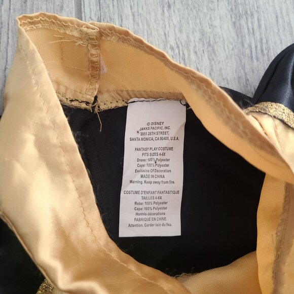 Disney Frozen Anna Costume Dress Black & Gold with Brown Belt Size 4–6X - Picture 8 of 10